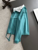 Fendi New Spring Embroidered Logo Zipper Stand Up Collar Windbreaker Jacket Coat