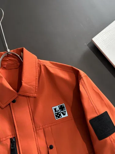 Louis Vuitton New Spring Embroidered Logo Flip Collar Windbreaker Casual Jacket Coat