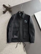 Louis Vuitton New Spring Embroidered Logo Flip Collar Windbreaker Casual Jacket Coat