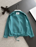 Fendi New Spring Embroidered Logo Zipper Stand Up Collar Windbreaker Jacket Coat