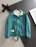 Fendi New Spring Embroidered Logo Zipper Stand Up Collar Windbreaker Jacket Coat