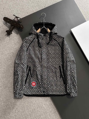 Balenciaga New Couple Full Print Zipper Hooded Windbreaker Jacket