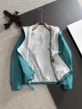 Fendi New Spring Embroidered Logo Zipper Stand Up Collar Windbreaker Jacket Coat