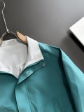 Fendi New Spring Embroidered Logo Zipper Stand Up Collar Windbreaker Jacket Coat
