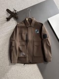 Louis Vuitton New Spring Embroidered Logo Flip Collar Windbreaker Casual Jacket Coat