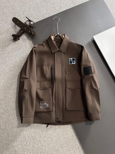 Louis Vuitton New Spring Embroidered Logo Flip Collar Windbreaker Casual Jacket Coat