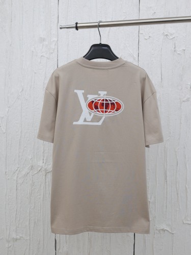 Louis Vuitton New Fashion World Map Art Printed Hot Diamond Letter Short Sleeve Casual T-shirt