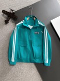 Louis Vuitton New Spring Embroidered Logo Zipper Stand Up Collar Windbreaker Jacket Coat