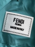 Fendi New Spring Embroidered Logo Zipper Stand Up Collar Windbreaker Jacket Coat