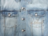 Louis Vuitton New Retro Gold Embroidered Logo Denim Jacket