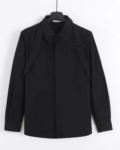 Givenchy New Classic Black Detachable Armor Loose Shirt