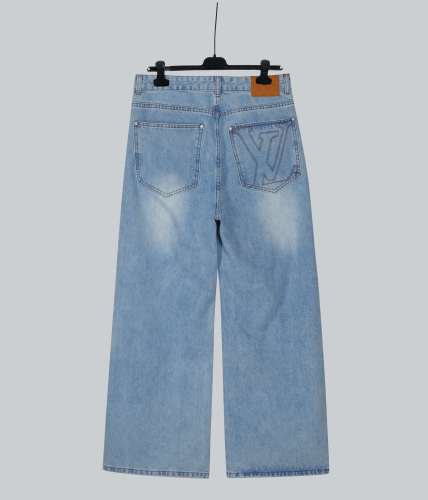 Louis Vuitton New Retro Embroidered Logo Casual Jeans