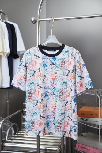 Louis Vuitton New Fashion Full Logo Printed Short Sleeve Couple Casual T-shirt