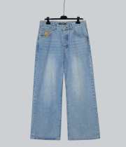 Louis Vuitton New Retro Embroidered Logo Casual Jeans