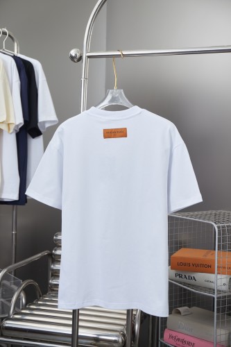 Louis Vuitton New Fashion Volcano Stripe Clover Printed Iron Chain Short Sleeve Casual T-shirt
