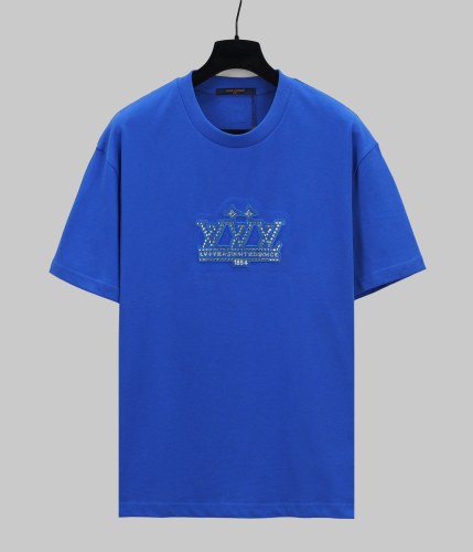 Louis Vuitton New Fashion Diamond Logo Patch Short Sleeve Casual T-shirt