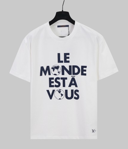 Louis Vuitton New Fashion Plush Letter Short Sleeve Casual T-shirt