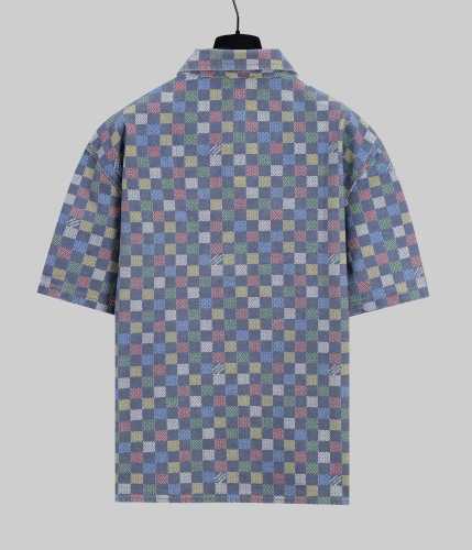 Louis Vuitton New Fashion Color Checkered Short Sleeved Shirt