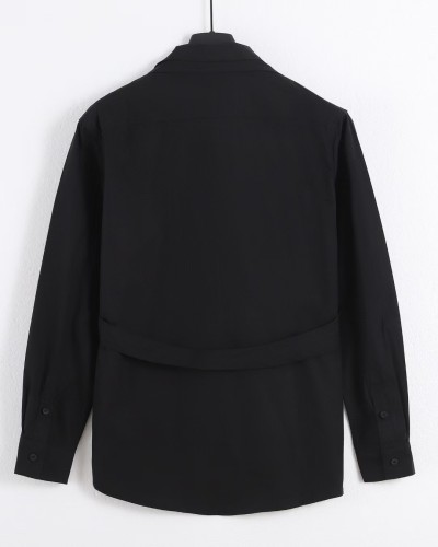 Givenchy New Classic Black Detachable Armor Loose Shirt