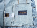 Louis Vuitton New Retro Gold Embroidered Logo Denim Jacket