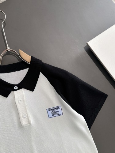 Burberry Unisex New Classic Embroidered War Horse Color Blocked Knitted Short Sleeve