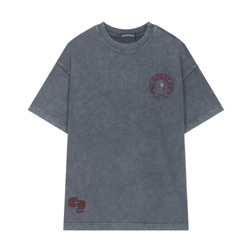 Chrome Hearts New Patchwork Embroidered Laundry Short Sleeve Couple Casual Oversize T-shirt