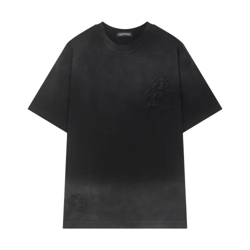 Chrome Hearts New Retro Heavy duty Patchwork Embroidered Short Sleeve Couple Casual Oversize T-shirt