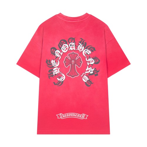 Chrome Hearts New Retro Hot Diamond Sanskrit Printed Short Sleeve Couple Casual Oversize T-shirt