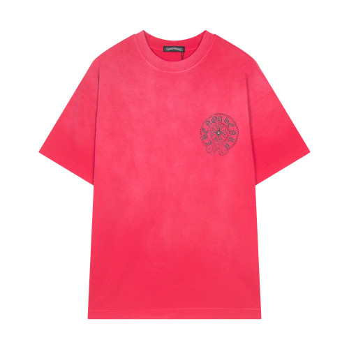 Chrome Hearts New Retro Hot Diamond Sanskrit Printed Short Sleeve Couple Casual Oversize T-shirt