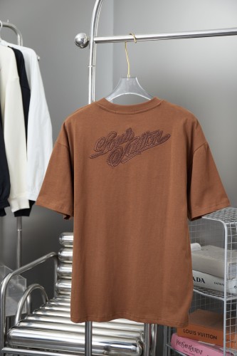 Louis Vuitton New Fashion Embroidered Logo Short Sleeve Couple Casual T-shirt