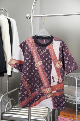 Louis Vuitton New Fashion Palm Tree Printed Short Sleeve Unisex Casual T-shirt