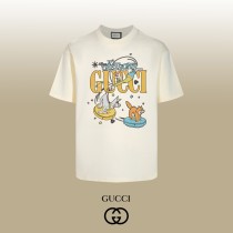 Gucci New Fashion Cartoon Printed Short Sleeve Couple Versatile Casual T-shirt