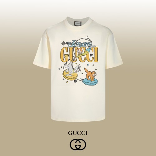 Gucci New Fashion Cartoon Printed Short Sleeve Couple Versatile Casual T-shirt
