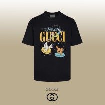 Gucci New Fashion Cartoon Printed Short Sleeve Couple Versatile Casual T-shirt