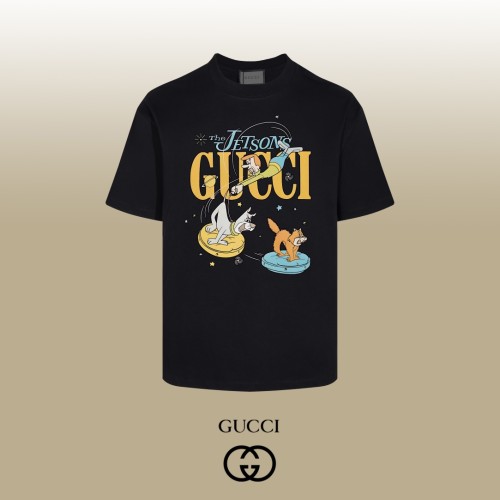 Gucci New Fashion Cartoon Printed Short Sleeve Couple Versatile Casual T-shirt