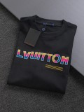 Louis Vuitton Classic Tri color Embroidered Logo Short Sleeve Couple's Casual Versatile T-shirt
