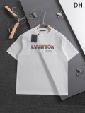 Louis Vuitton Classic Tri color Embroidered Logo Short Sleeve Couple's Casual Versatile T-shirt