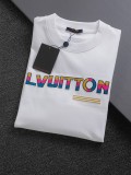 Louis Vuitton Classic Tri color Embroidered Logo Short Sleeve Couple's Casual Versatile T-shirt