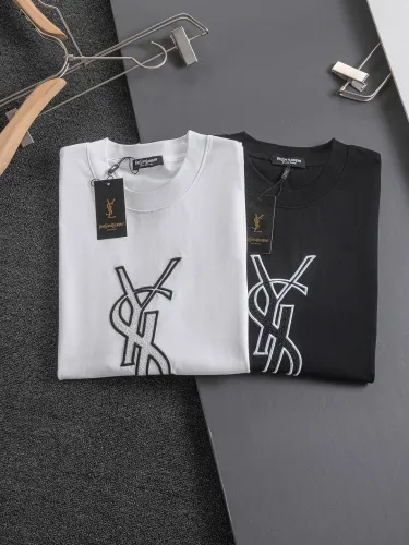 Yves Saint Laurent Classic Embroidered Logo Short Sleeve Couple Versatile Casual T-shirt