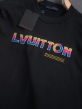 Louis Vuitton Classic Tri color Embroidered Logo Short Sleeve Couple's Casual Versatile T-shirt