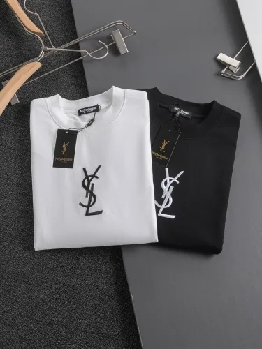Yves Saint Laurent Classic Embroidered Logo Short Sleeve Couple Versatile Casual T-shirt