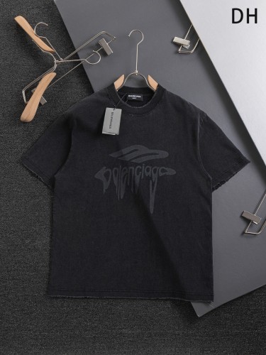 Balenciaga Classic Logo Printed Short Sleeve Couple Wear Out Washed T-shirt