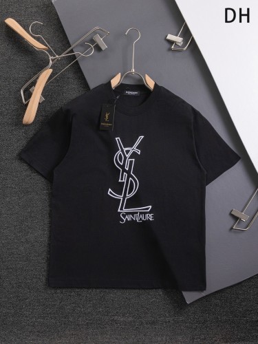 Yves Saint Laurent Classic Embroidered Logo Short Sleeve Couple Versatile Casual T-shirt