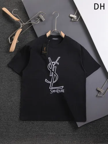 Yves Saint Laurent Classic Embroidered Logo Short Sleeve Couple Versatile Casual T-shirt