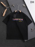 Louis Vuitton Classic Tri color Embroidered Logo Short Sleeve Couple's Casual Versatile T-shirt