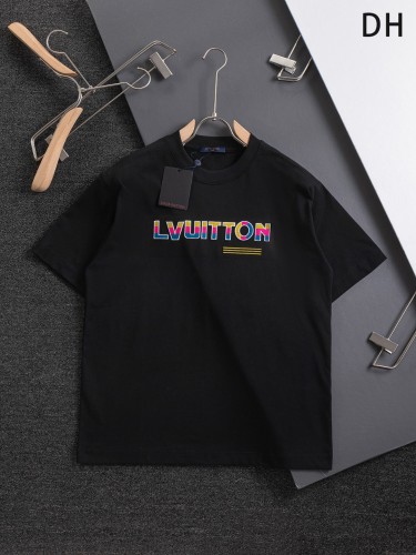 Louis Vuitton Classic Tri color Embroidered Logo Short Sleeve Couple's Casual Versatile T-shirt