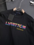 Louis Vuitton Classic Tri color Embroidered Logo Short Sleeve Couple's Casual Versatile T-shirt