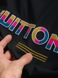 Louis Vuitton Classic Tri color Embroidered Logo Short Sleeve Couple's Casual Versatile T-shirt