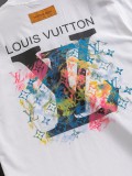Louis Vuitton Classic Tri color Embroidered Logo Short Sleeve Couple's Casual Versatile T-shirt