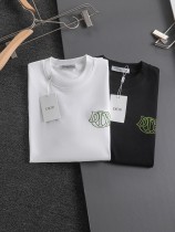 Dior New Classic Embroidered Short Sleeve Couple's Casual Versatile T-shirt